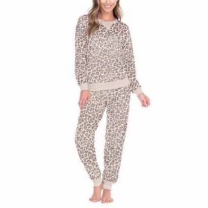 Honeydew Women's Animal Print Cozy Soft Fleece Loungewear Pajama 2 Piece Set XL